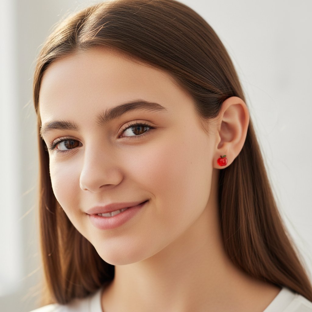 Red Apple Stud Earrings