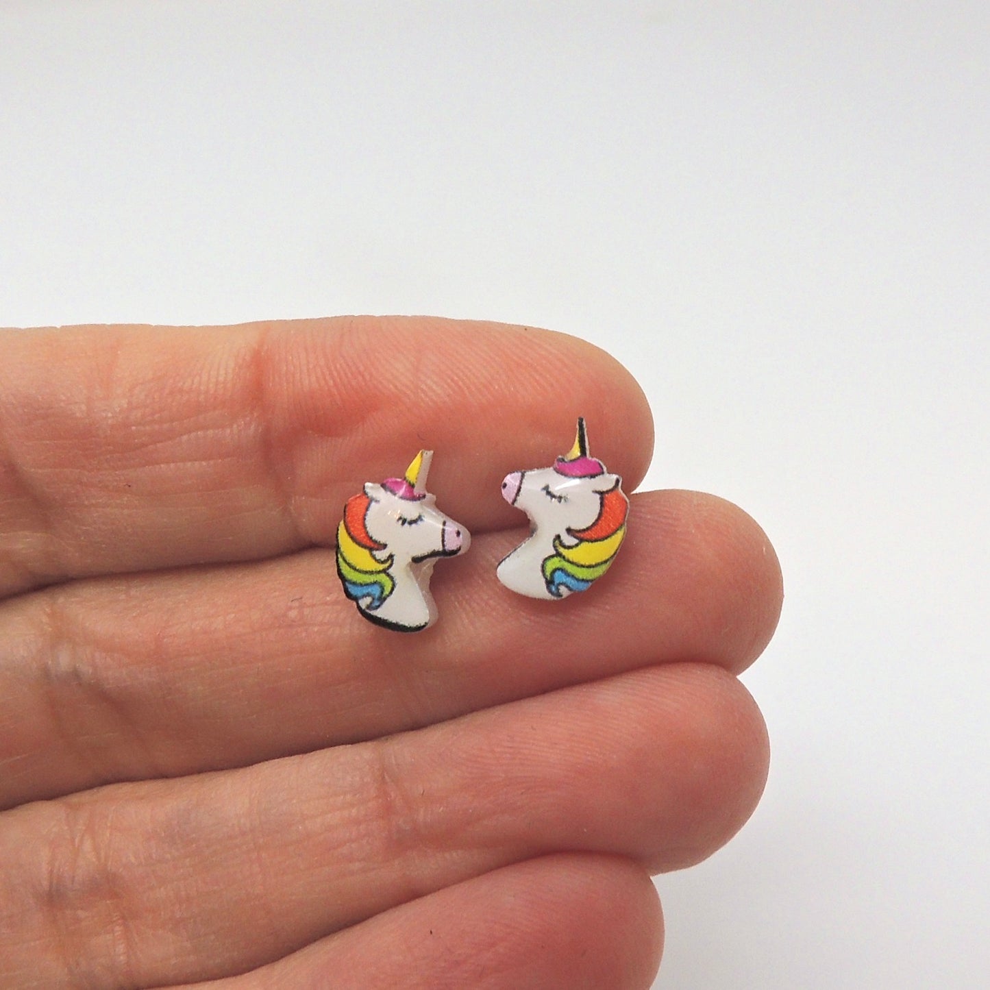 Rainbow Unicorn Dainty Stud Earrings