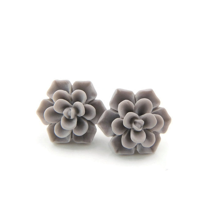 Pretty Smart succulent earrings on metal free plastic posts