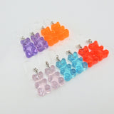 Dangle Earrings, Invisible Clip On or Plastic Hooks Gummy Bear