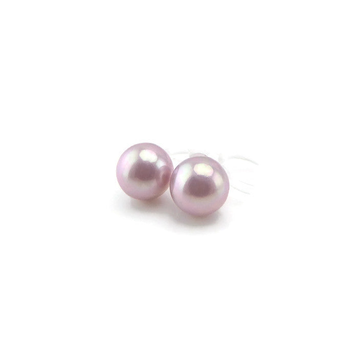 Shell Pearl Stud Earrings, 6mm