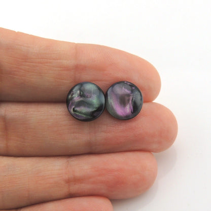 Opalescent Resin Stud Earrings, Two Sizes