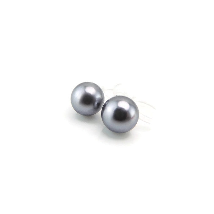Shell Pearl Stud Earrings, 6mm