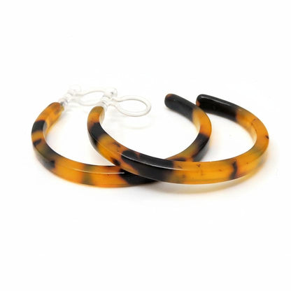 Acyrlic Hoop Earrings  Invisible Clip On for Non-Pierced Ears, 35mm