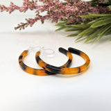 Invisible Clip On Acetate Hoop Earrings for Non-Pierced Ears, 35mm