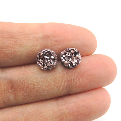 Faux Druzy Stud Earrings, 8mm