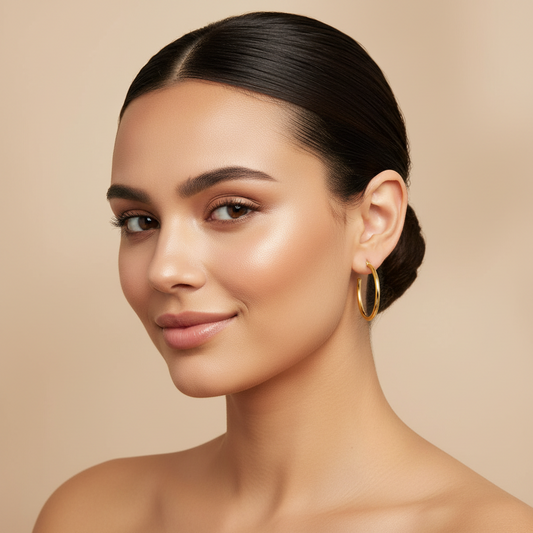 Pure Titanium Post 30mm Hoop Stud Earrings
