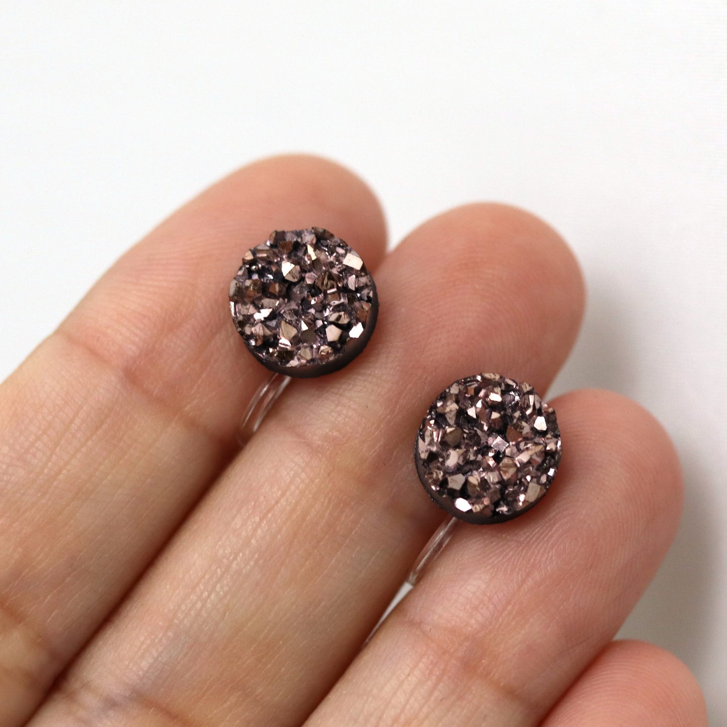 Faux Druzy Stud Earrings , 10mm