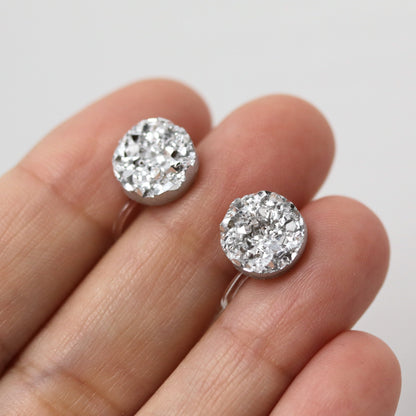 Faux Druzy Stud Earrings , 10mm