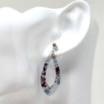 Acrylic Teardrop Dangle Earrings - 2 Colors
