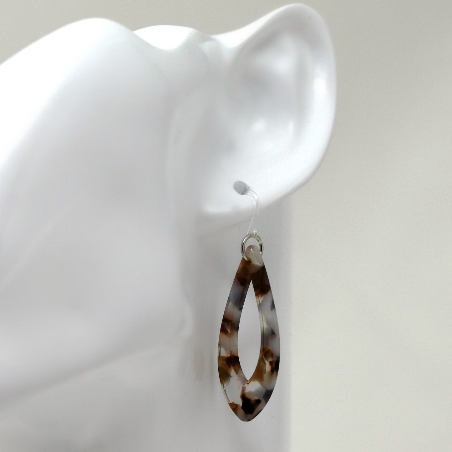 Acrylic Teardrop Dangle Earrings - 2 Colors