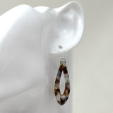 Dangle Earrings Acrylic Teardrop, 50mm