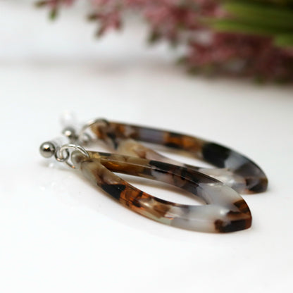 Acrylic Teardrop Dangle Earrings - 2 Colors