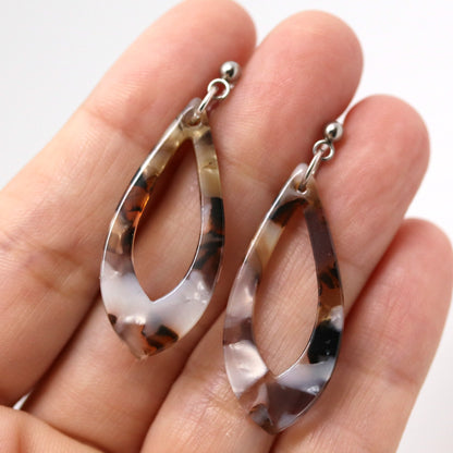 Acrylic Teardrop Dangle Earrings - 2 Colors