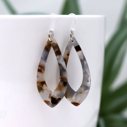 Acrylic Teardrop Dangle Earrings - 2 Colors