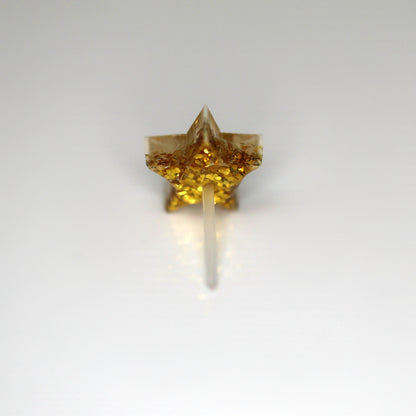 Gold Glitter Acrylic Star Stud Earrings