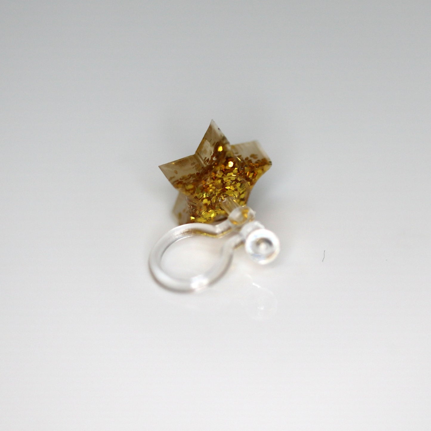 Gold Glitter Acrylic Star Stud Earrings