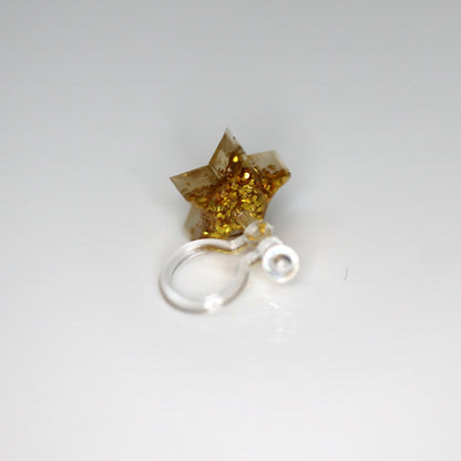 Gold Glitter Acrylic Star Stud Earrings