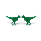 Plastic Post or Invisible Clip On Metal Free Earrings Dinosaur, 10mm
