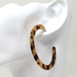 Invisible Clip On Acetate Hoop Earrings for Non-Pierced Ears, 50mm