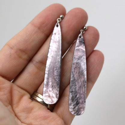 Elongated Acrylic Teardrop Dangle Earrings - 6 Colors