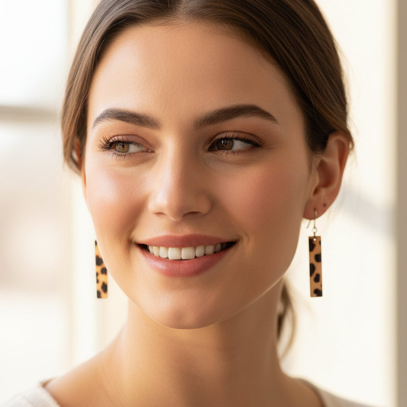 Boucles d'oreilles pendantes minimalistes en acrylique - 2 couleurs