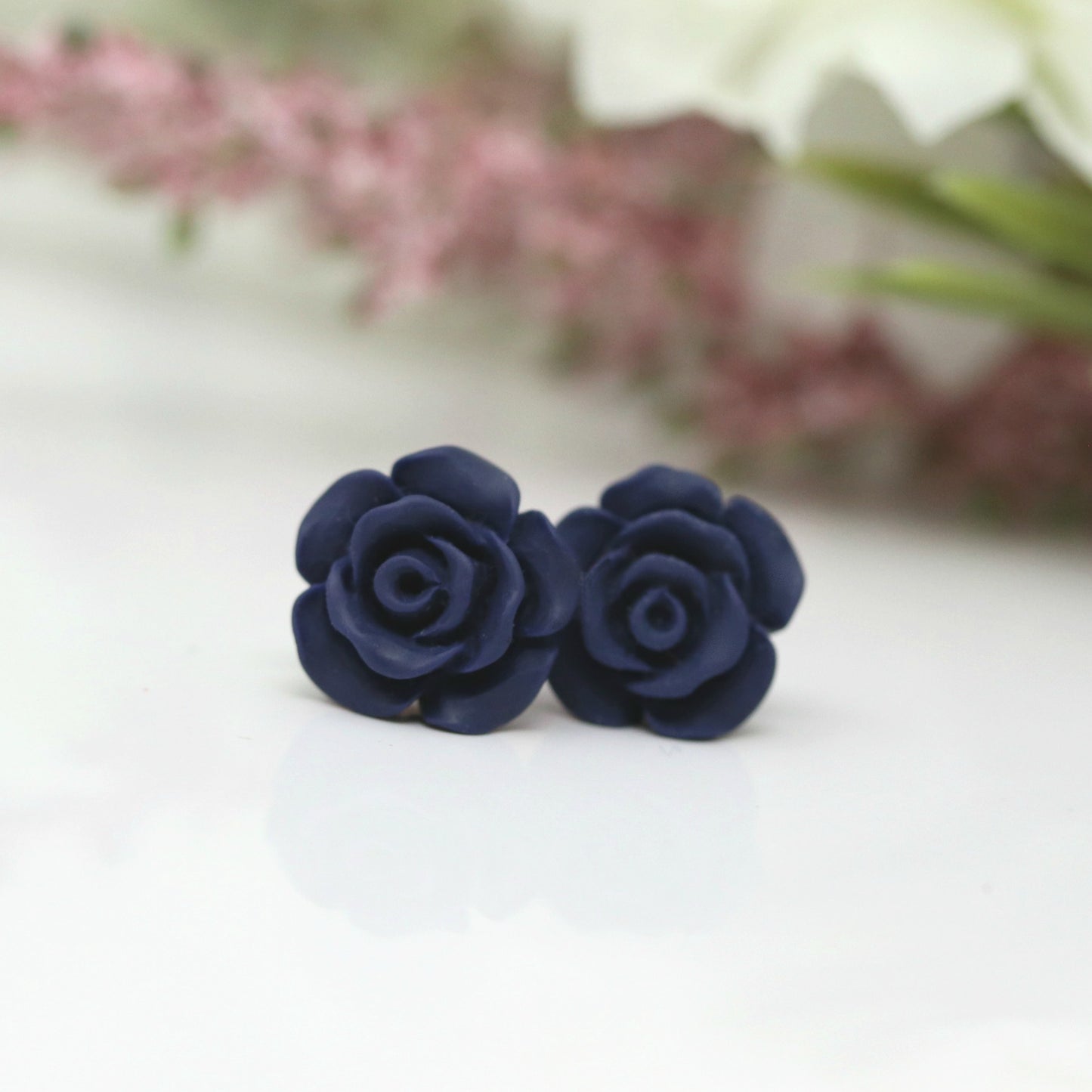 Boucles d'oreilles à tige en forme de rose, 13 mm