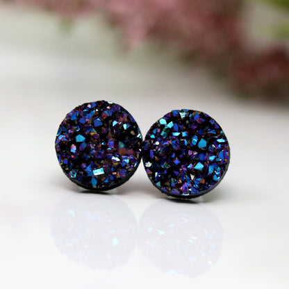 Faux Druzy Stud Earrings , 10mm
