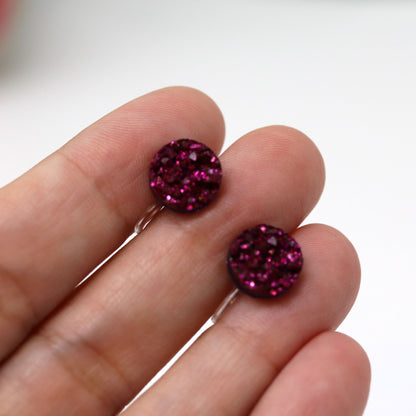 Faux Druzy Stud Earrings, 8mm