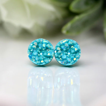 Faux Druzy Stud Earrings , 10mm