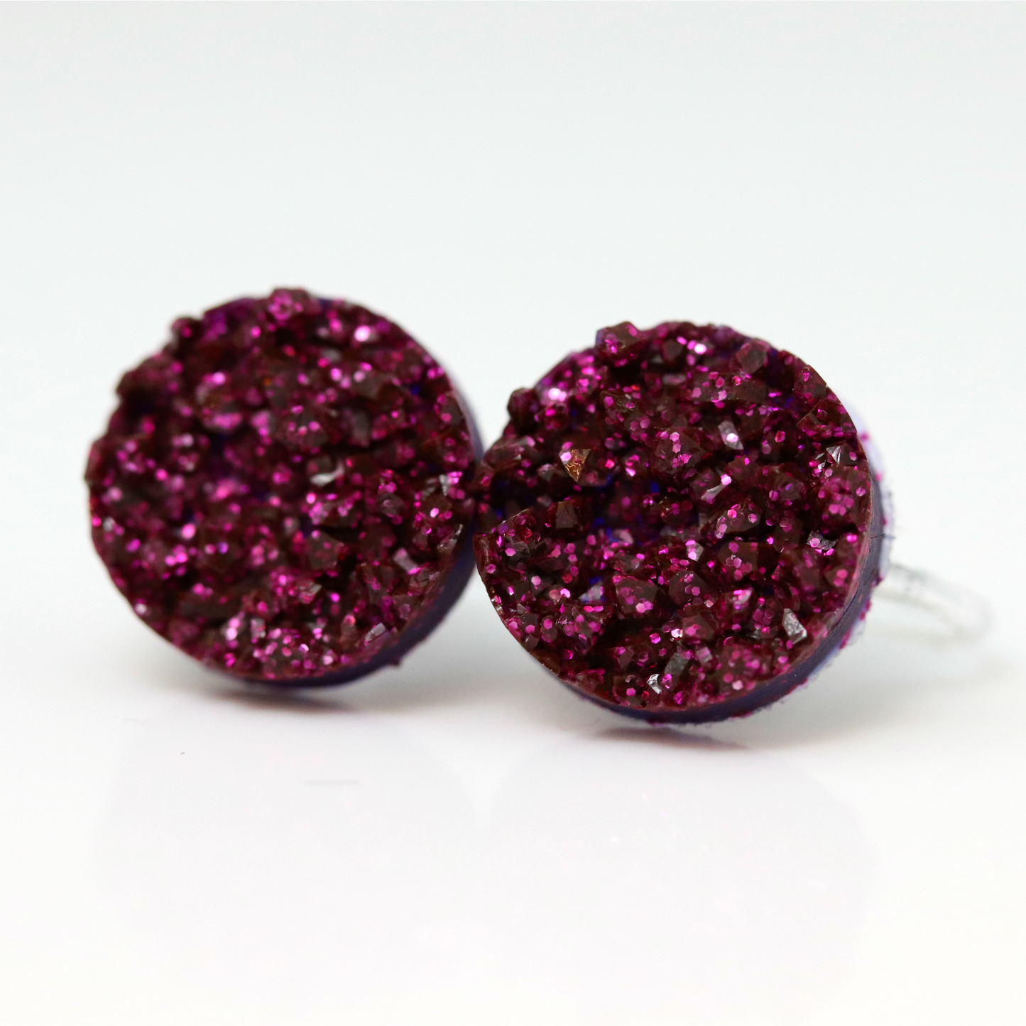 Resin Druzy Look Earrings, 12mm