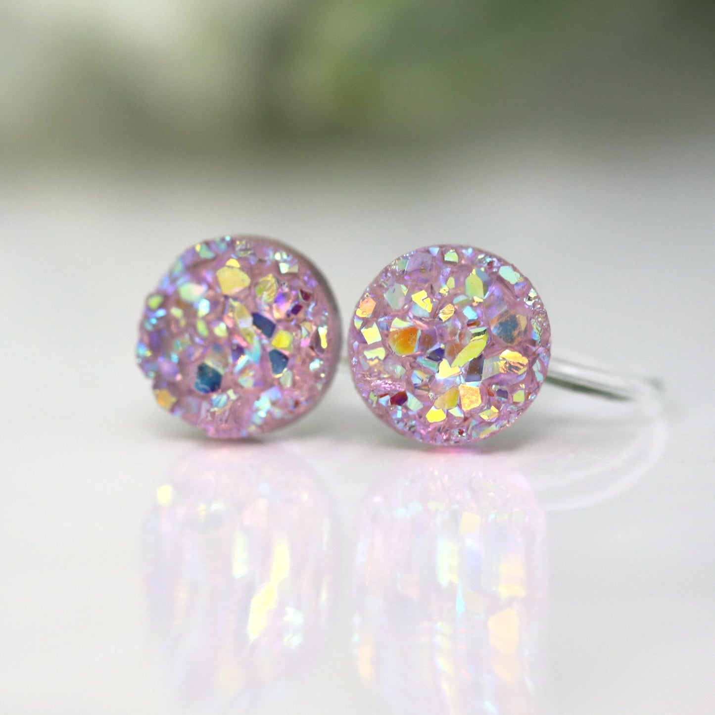 Faux Druzy Stud Earrings , 10mm