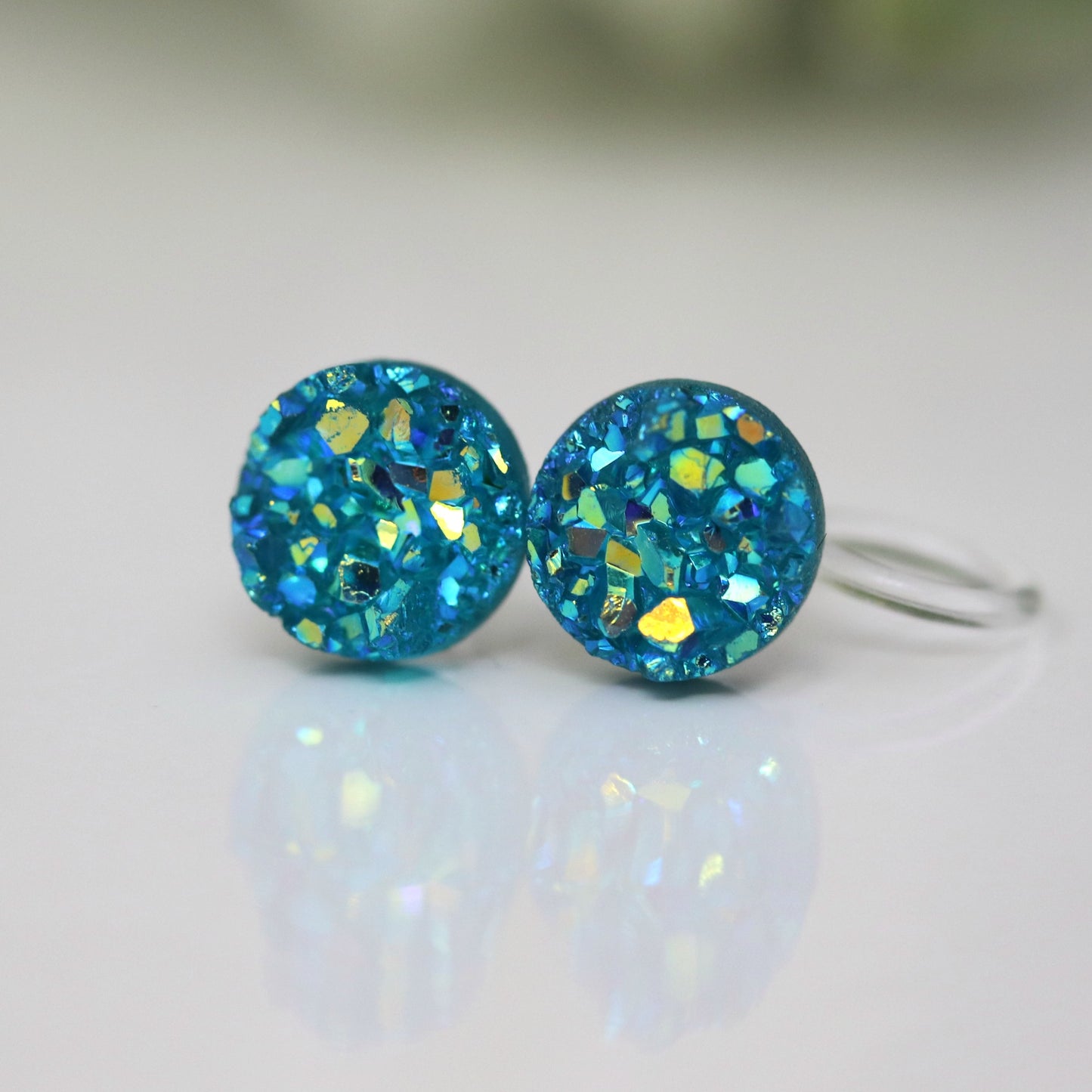 Faux Druzy Stud Earrings , 10mm
