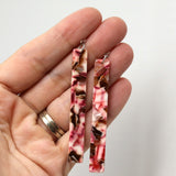 Invisible Clip On or Plastic Hooks Dangle Earrings Acrylic Minimalist Bar
