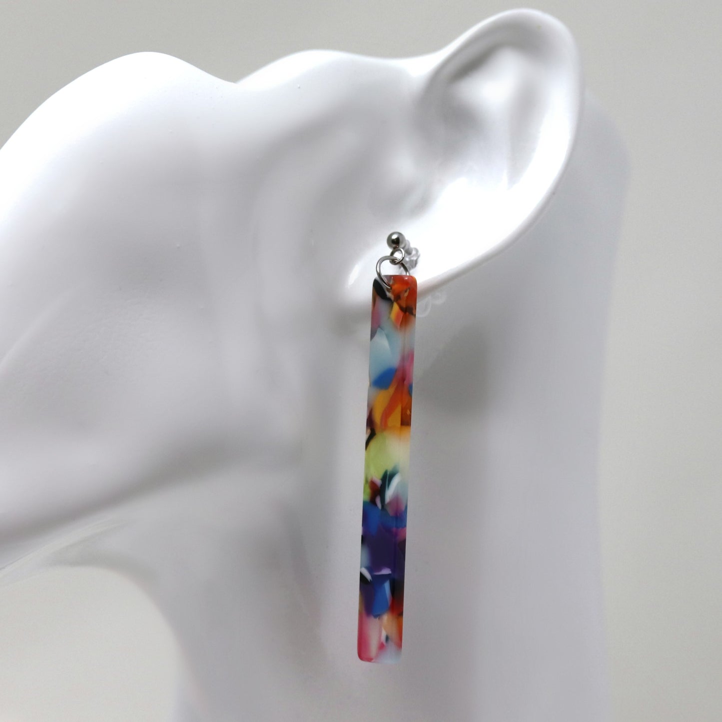 Boucles d'oreilles pendantes minimalistes en acrylique - 3 couleurs