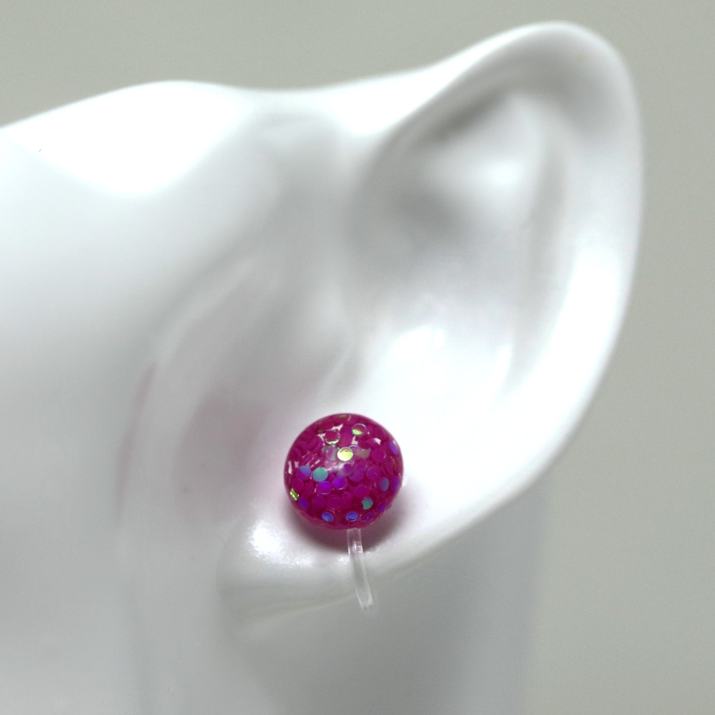 Glitter Confetti Filled Stud Earrings