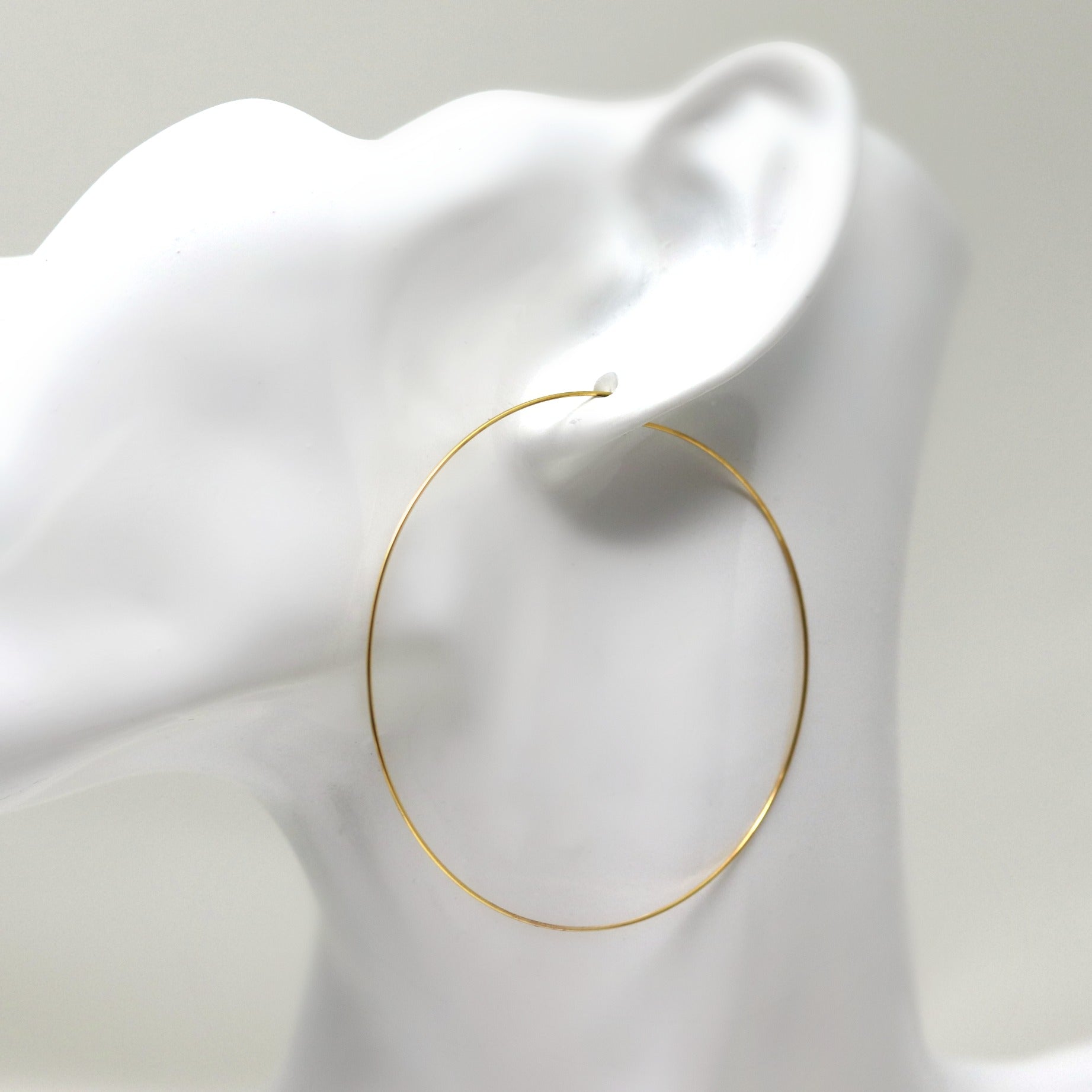 Plastic Post Thin Wire Hoop Earrings, 60mm – Pretty Smart
