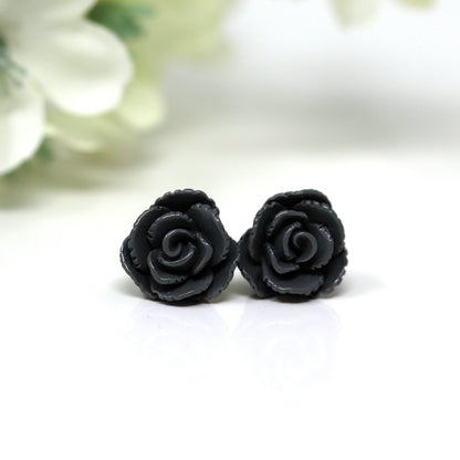 Boucles d'oreilles à tige en forme de rose vintage, 13 mm