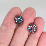 Plastic Post or Invisible Clip On Glitter Filled Resin Earrings, Metal Free 8mm or 10mm