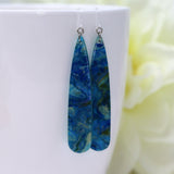 Invisible Clip On or Plastic Hooks Dangle Earrings Acrylic Elongated Teardrop, 60mm