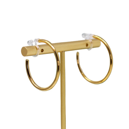 Boucles d'oreilles créoles invisibles à clipser ou pour oreilles non percées, 30 mm 