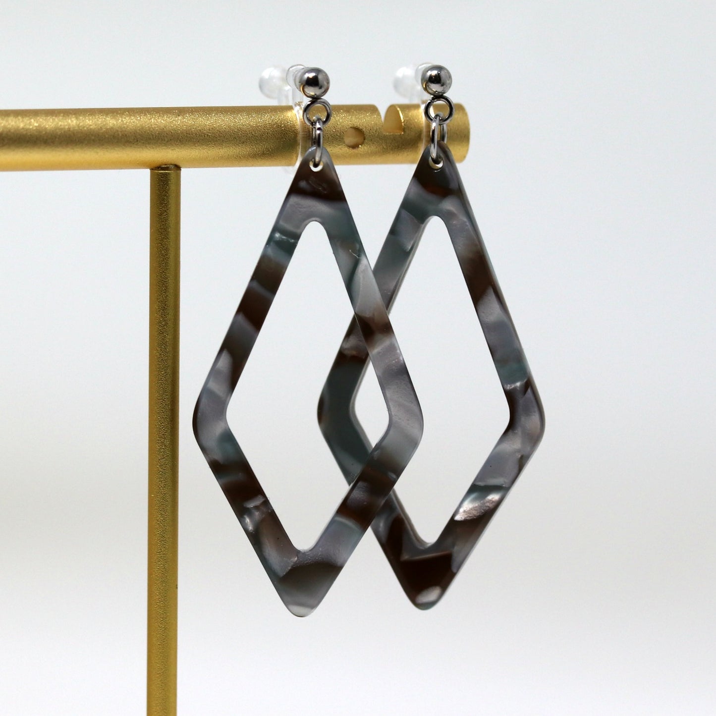 Rhombus Acrylic Dangle Earrings - 2 colors