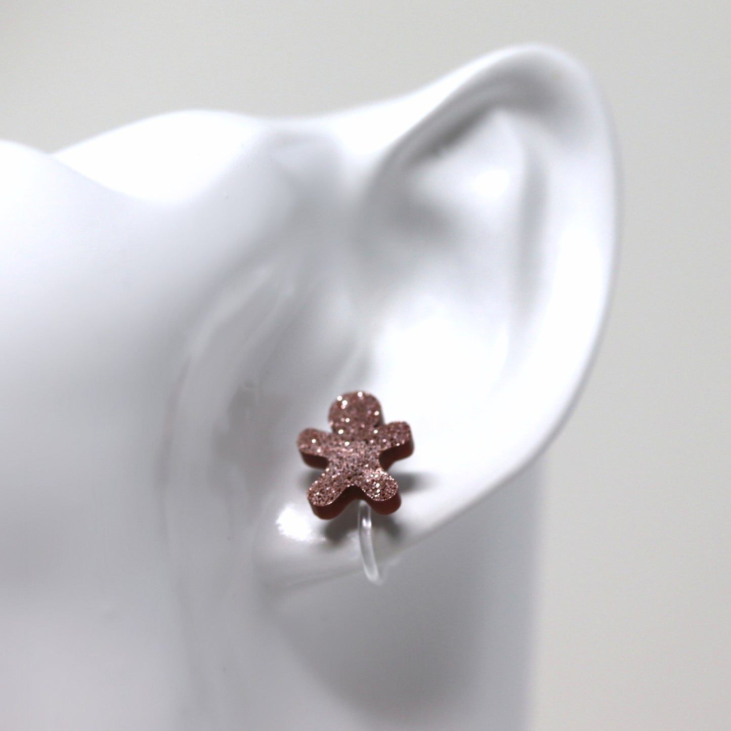Glitter Gingerbread Cookie Stud Earrings