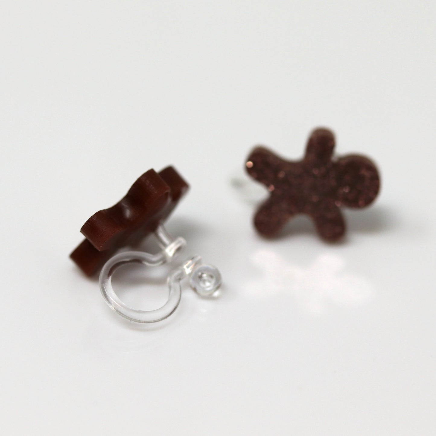 Glitter Gingerbread Cookie Stud Earrings