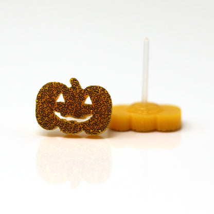 Glitter Jack-o-Lantern Earrings