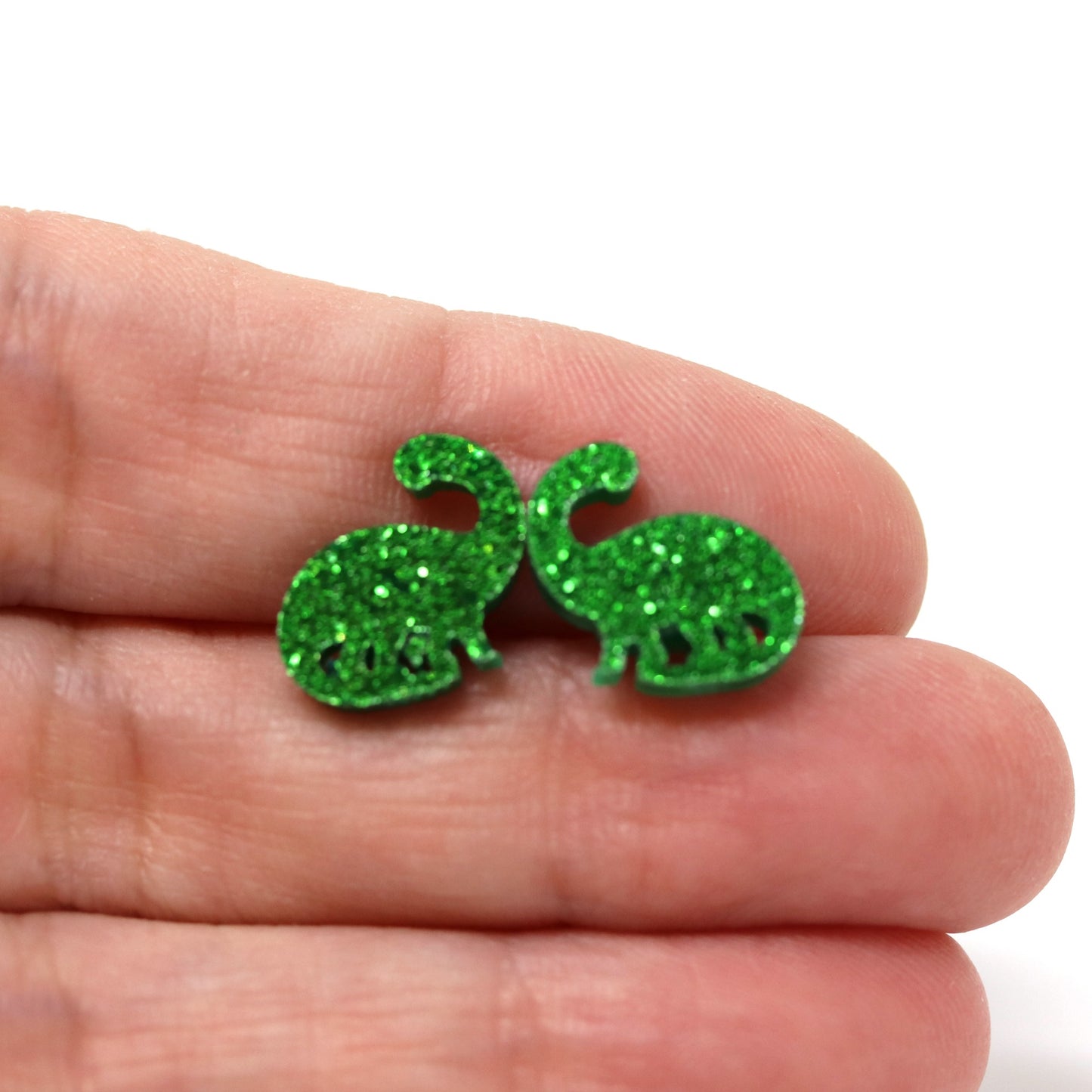 Glitter Dinosaur Stud Earrings