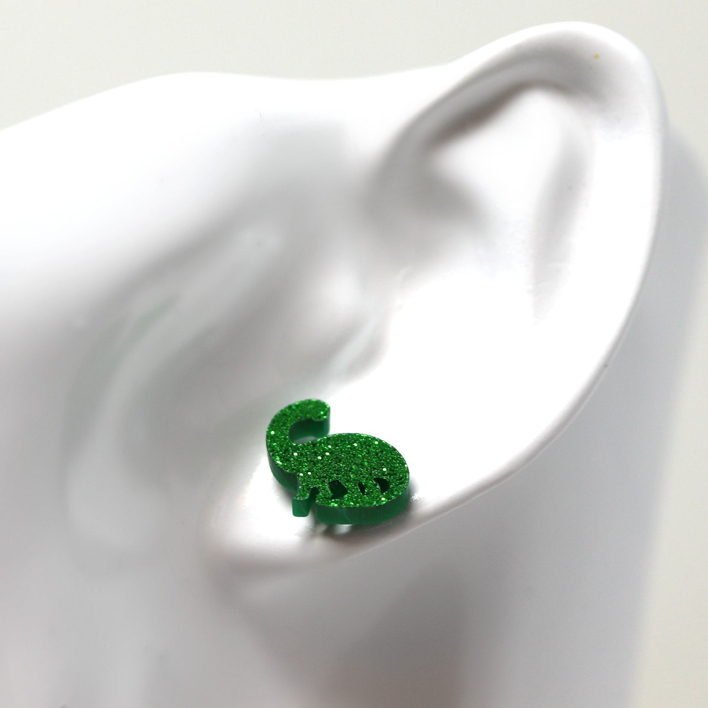 Glitter Dinosaur Stud Earrings