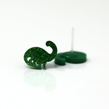 Glitter Dinosaur Stud Earrings