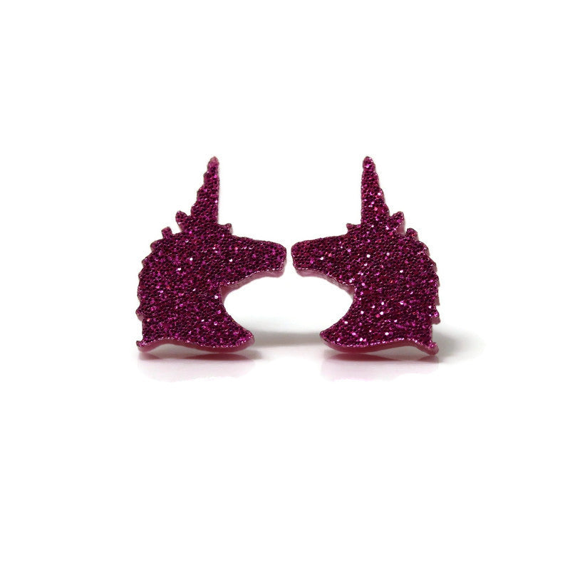Glitter Unicorn Stud Earrings
