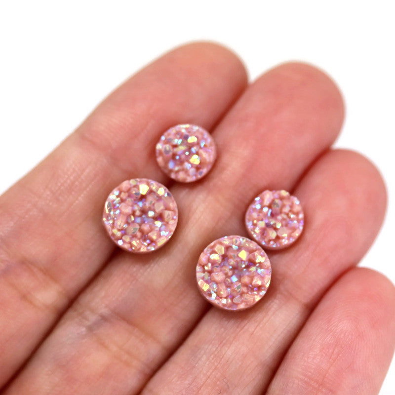 Faux Druzy Stud Earrings, 8mm